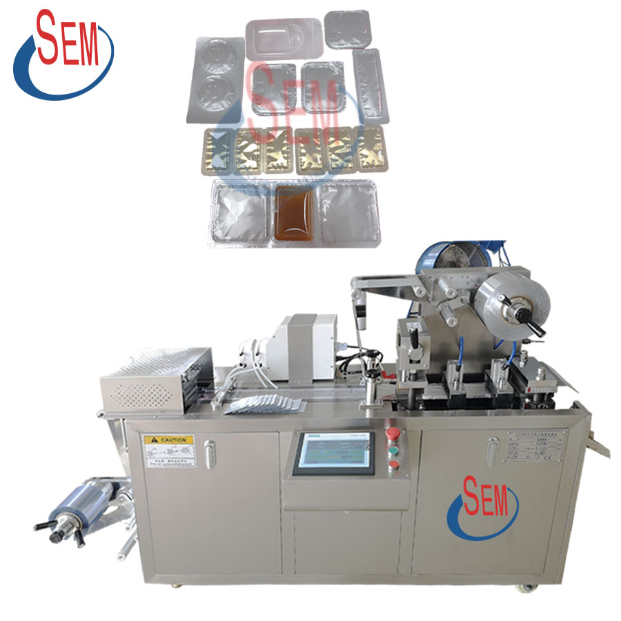 DPP-80 automatic liquid blister packer aluminum foil blister pack butter filling sealing packing machine DPP-80 automatic liquid blister packer aluminum foil blister pack butter filling sealing packing machine