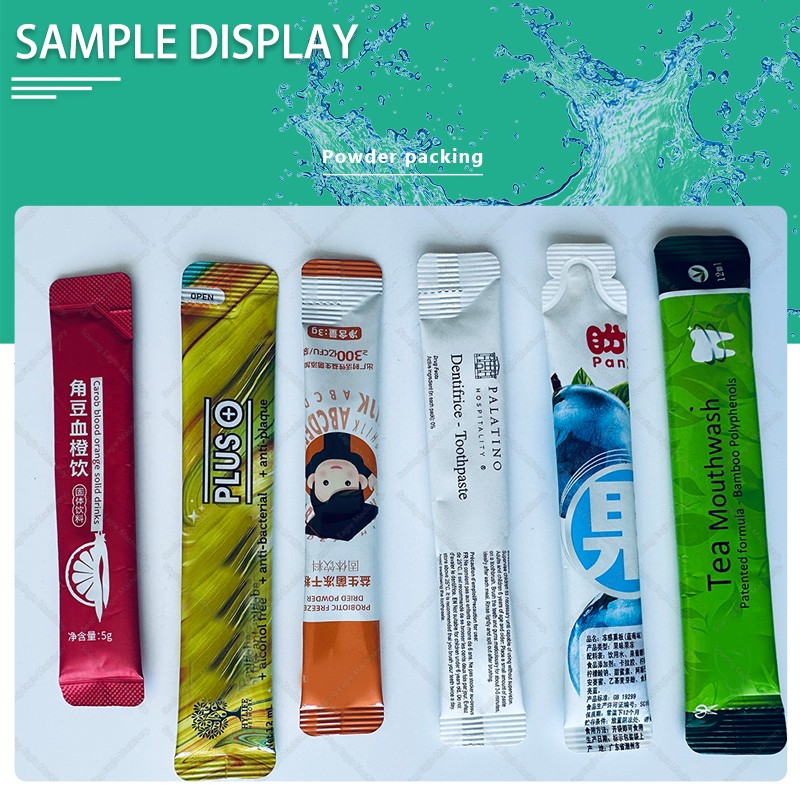 Показаны образцы пакетиков для упаковки порошка с круглыми углами